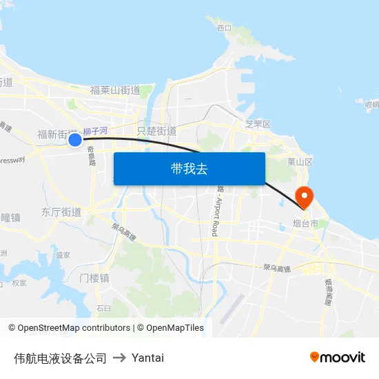 伟航电液设备公司 to Yantai map