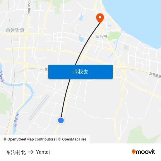 东沟村北 to Yantai map