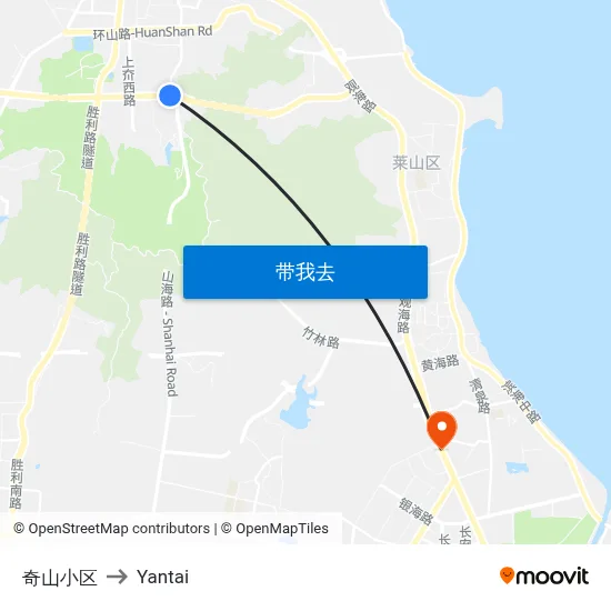 奇山小区 to Yantai map