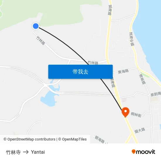 竹林寺 to Yantai map