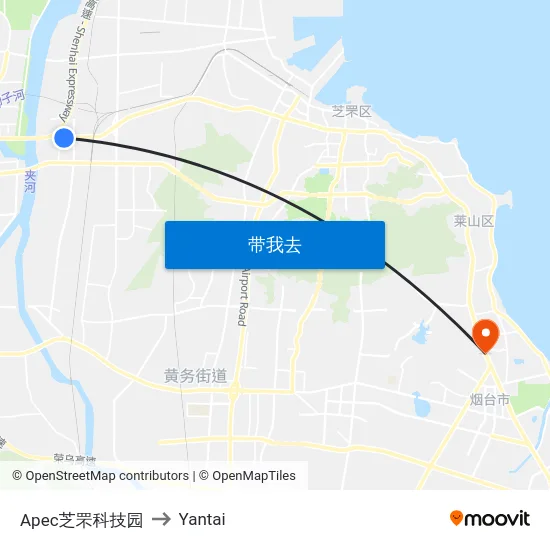Apec芝罘科技园 to Yantai map