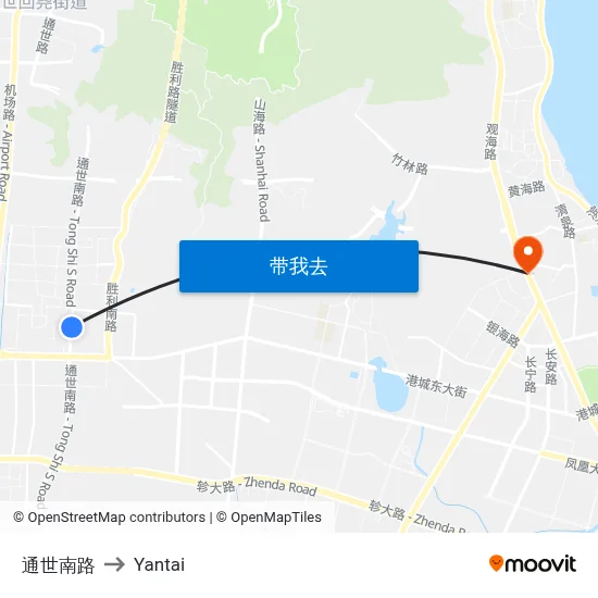 通世南路 to Yantai map