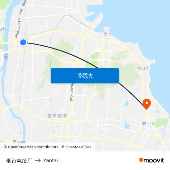 烟台电缆厂 to Yantai map