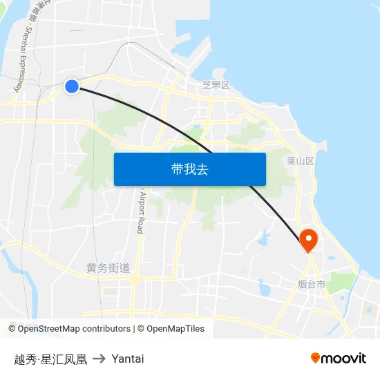 越秀·星汇凤凰 to Yantai map