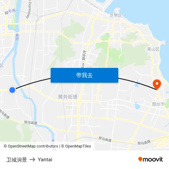 卫城润景 to Yantai map