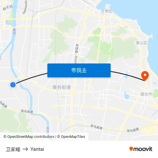 卫家疃 to Yantai map