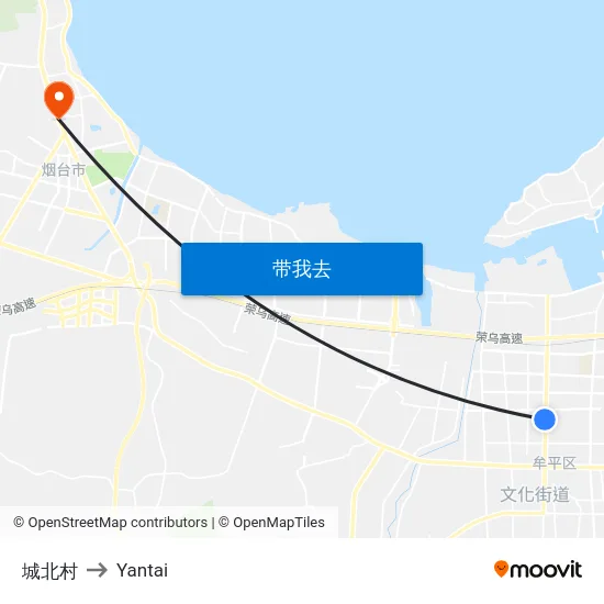 城北村 to Yantai map