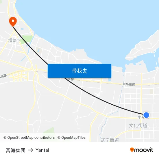 富海集团 to Yantai map