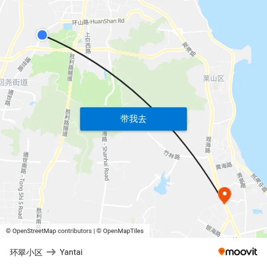 环翠小区 to Yantai map
