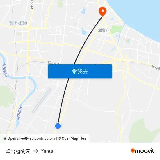 烟台植物园 to Yantai map
