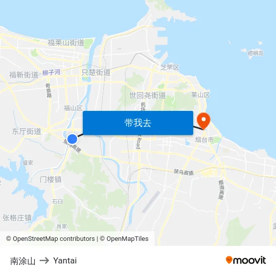 南涂山 to Yantai map