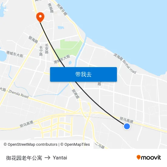 御花园老年公寓 to Yantai map