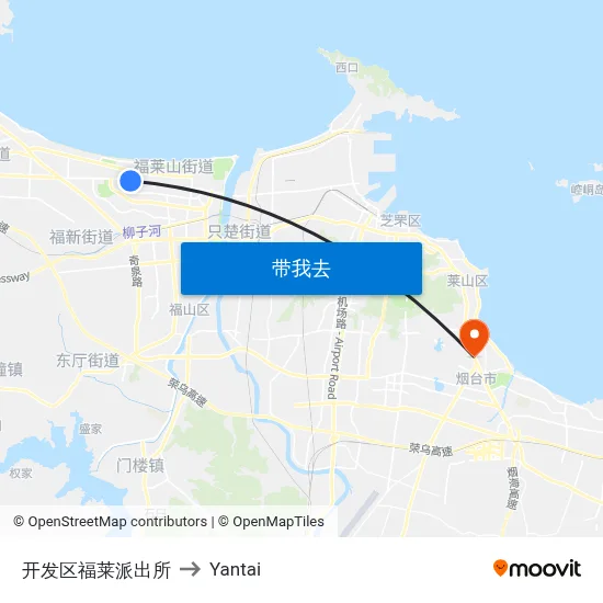 开发区福莱派出所 to Yantai map