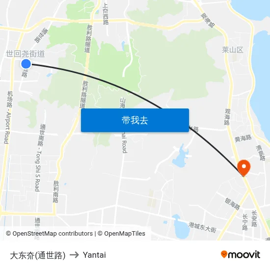大东夼(通世路) to Yantai map