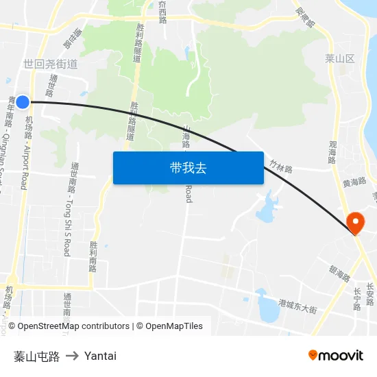 蓁山屯路 to Yantai map