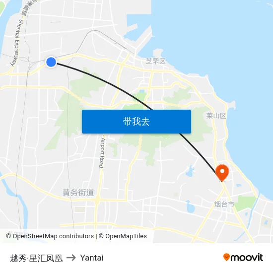 越秀·星汇凤凰 to Yantai map