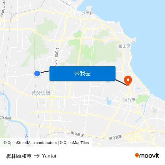 桦林颐和苑 to Yantai map