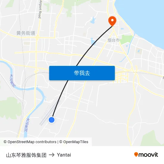 山东琴雅服饰集团 to Yantai map