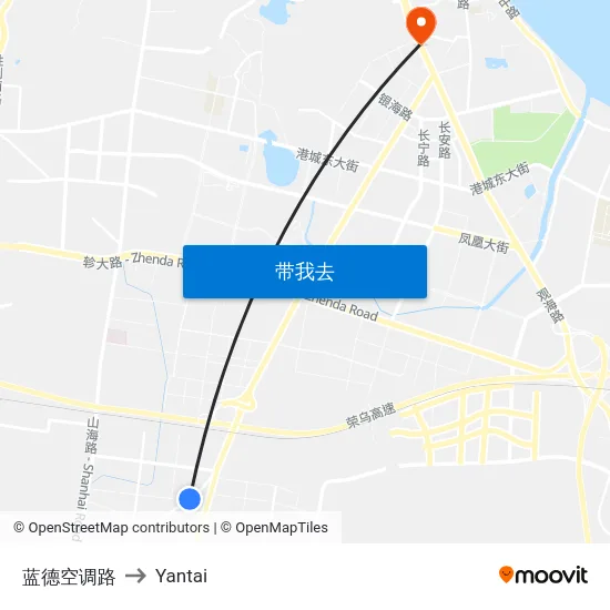 蓝德空调路 to Yantai map