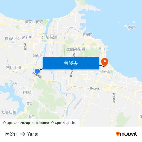 南涂山 to Yantai map