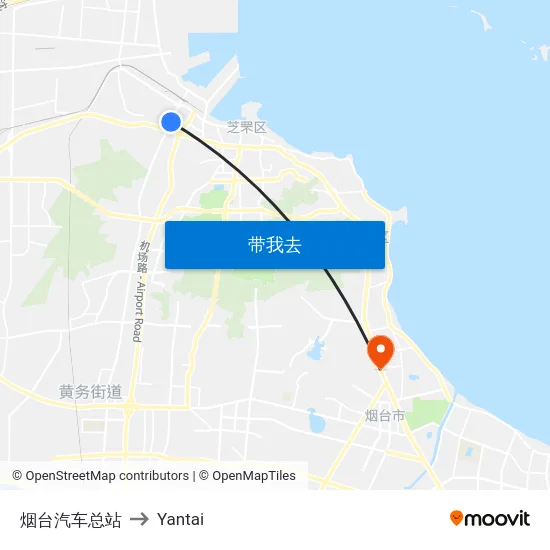 烟台汽车总站 to Yantai map