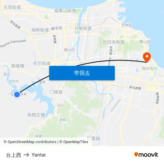 台上西 to Yantai map