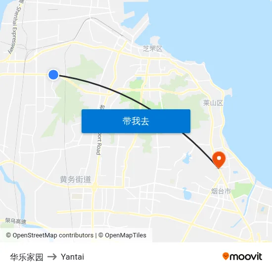 华乐家园 to Yantai map