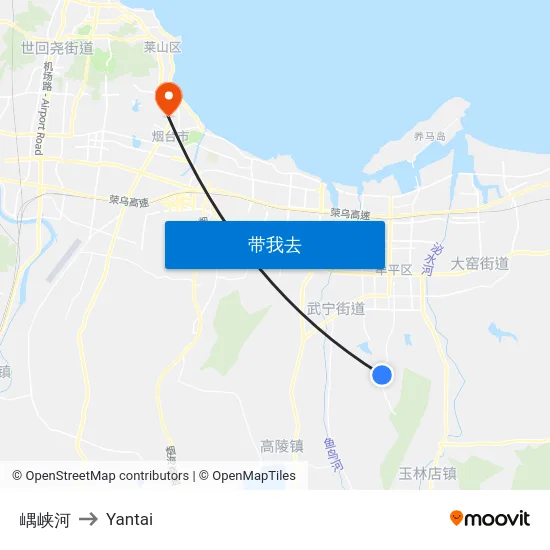 嵎峡河 to Yantai map