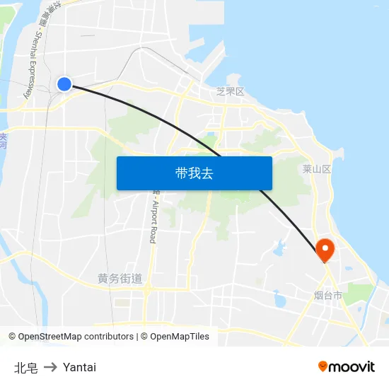 北皂 to Yantai map