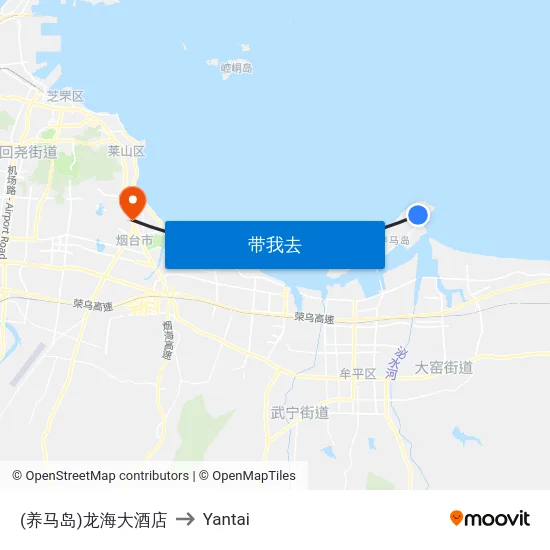 (养马岛)龙海大酒店 to Yantai map
