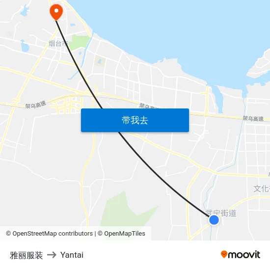 雅丽服装 to Yantai map