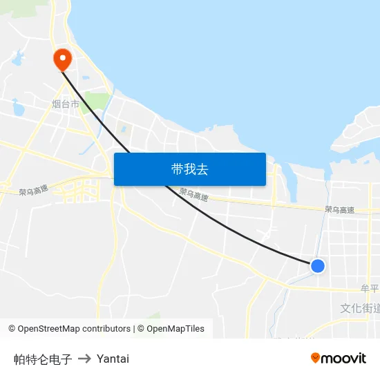 帕特仑电子 to Yantai map