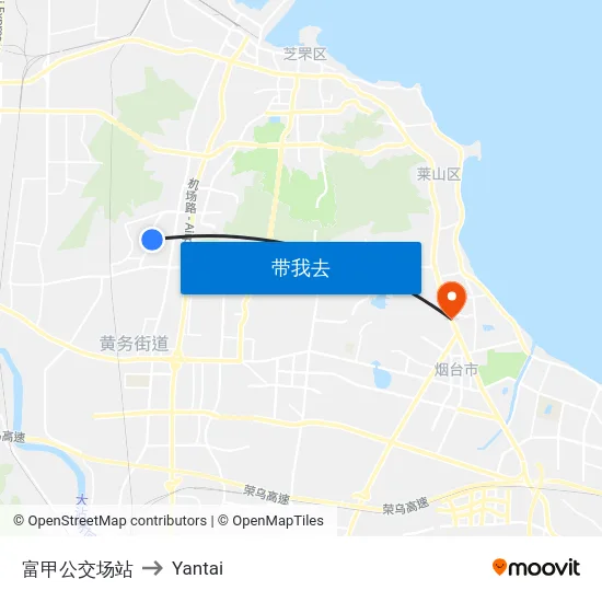 富甲公交场站 to Yantai map