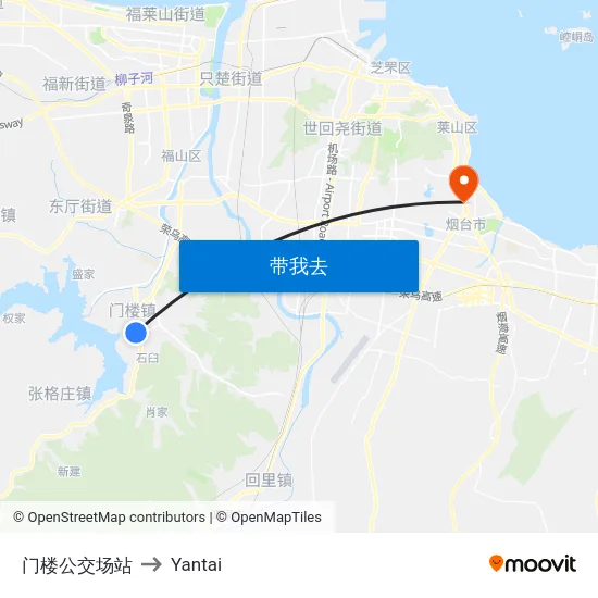 门楼公交场站 to Yantai map