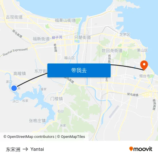 东宋洲 to Yantai map
