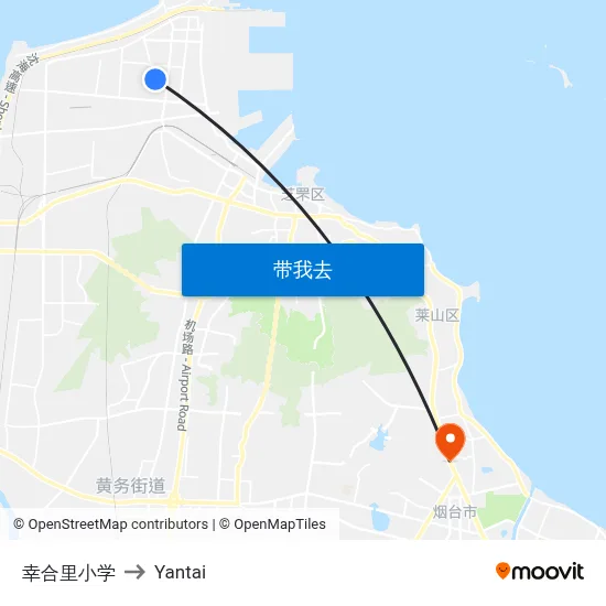 幸合里小学 to Yantai map
