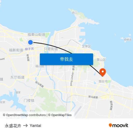 永盛花卉 to Yantai map