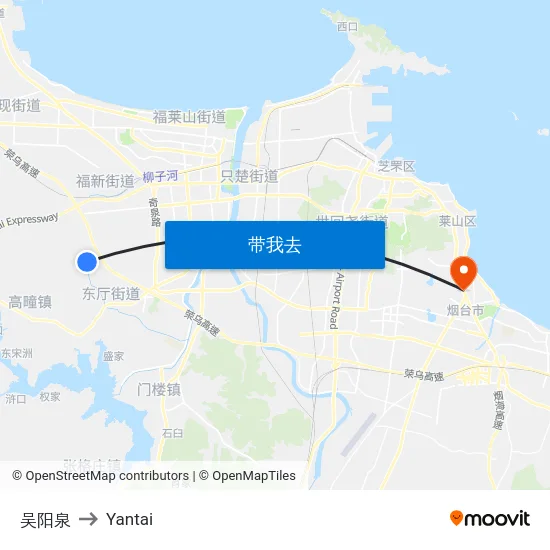 吴阳泉 to Yantai map