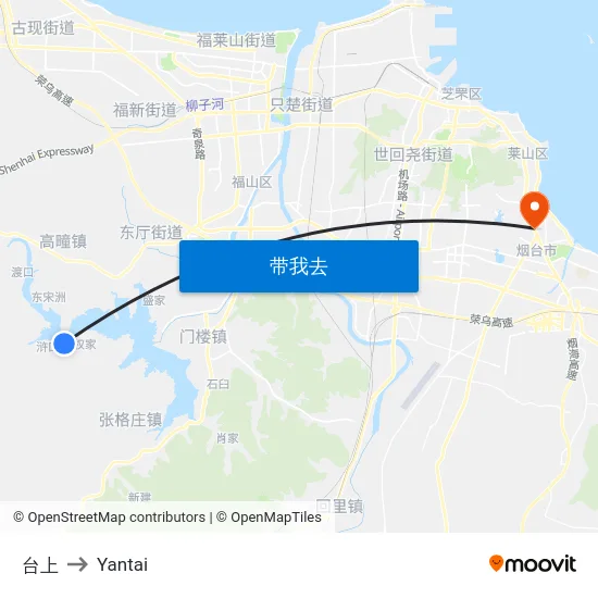 台上 to Yantai map