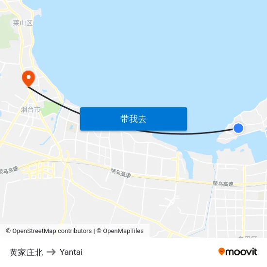 黄家庄北 to Yantai map