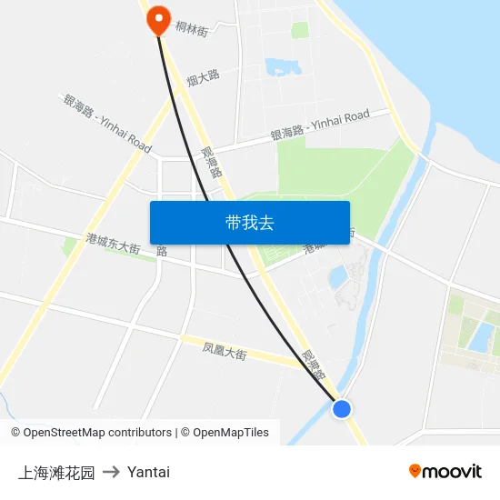 上海滩花园 to Yantai map