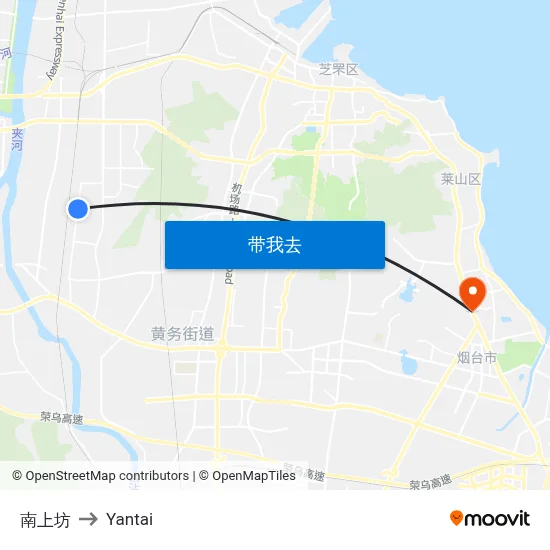 南上坊 to Yantai map