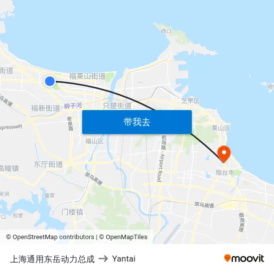 上海通用东岳动力总成 to Yantai map