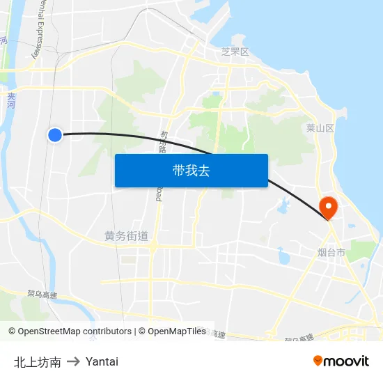 北上坊南 to Yantai map