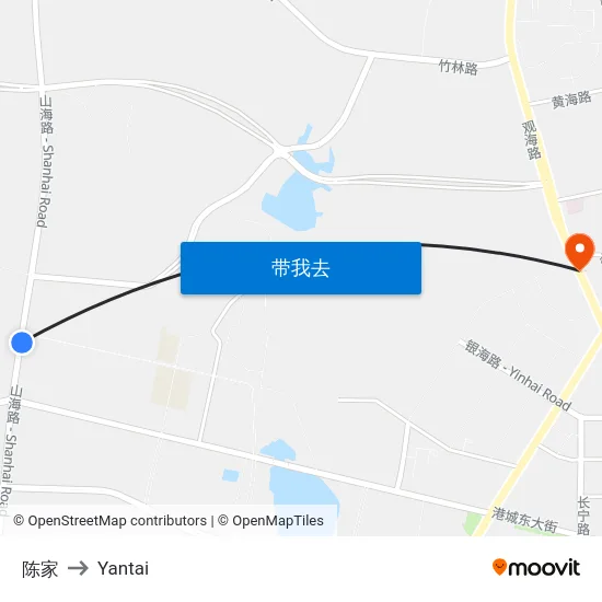 陈家 to Yantai map