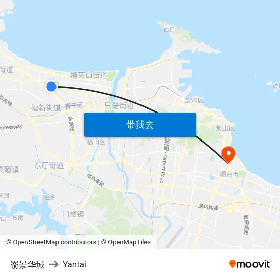 嵛景华城 to Yantai map