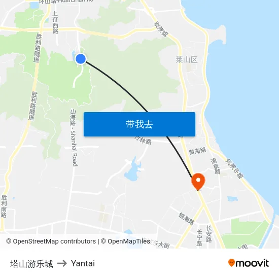 塔山游乐城 to Yantai map