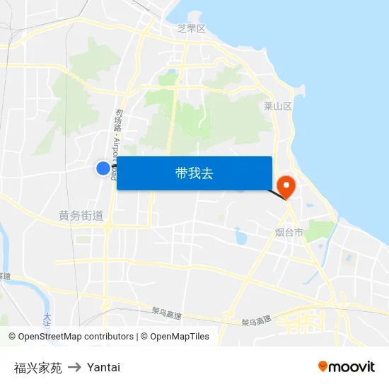 福兴家苑 to Yantai map