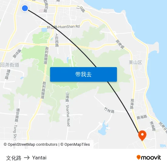 文化路 to Yantai map