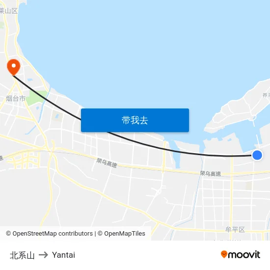北系山 to Yantai map